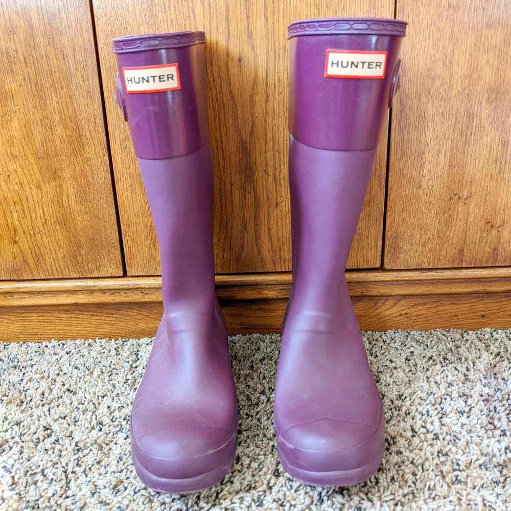 Hunter Boots Plum Girls Rain Boots